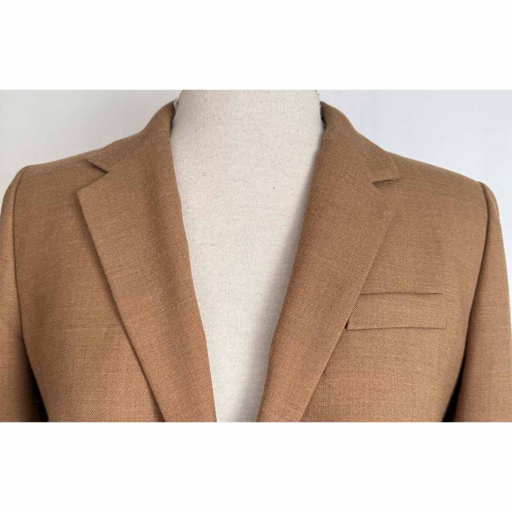 J. Crew Factory Women Sz 6 Camel Wool Blend Schoolboy Blazer Tailored Jacket EUC - Picture 5 of 11